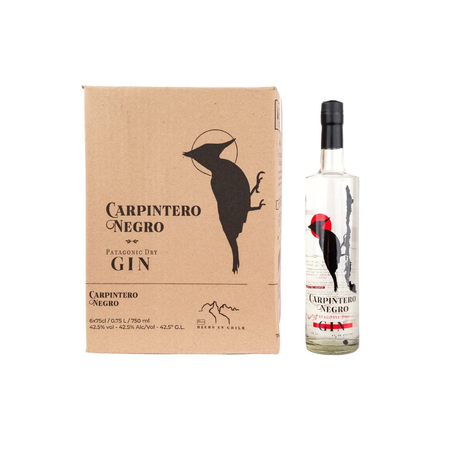 Caja de 6 botellas de Gin Carpintero Negro 700ml